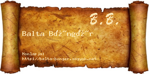 Balta Böngér névjegykártya